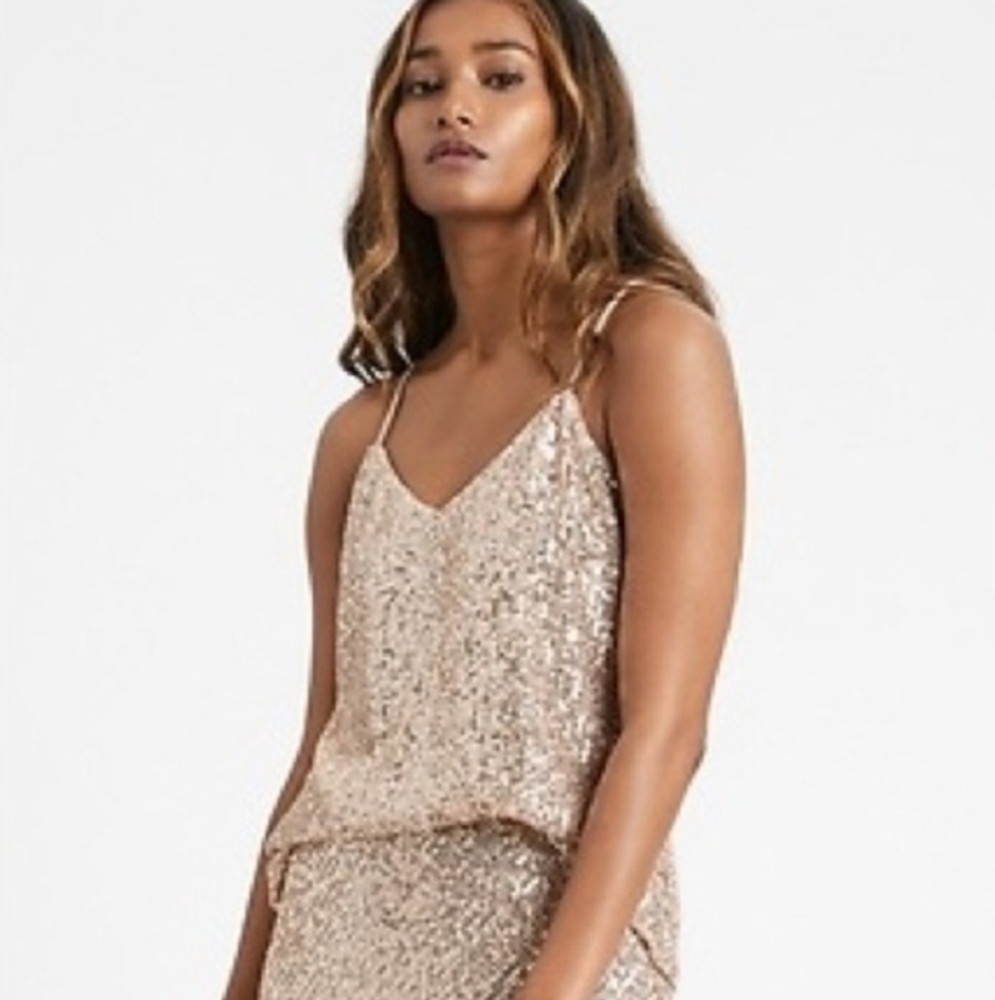 Banana Republic Factory Gold Sequin Cami XL